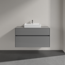 Тумба під раковину Villeroy&Boch Collaro 100х50 см МДФ глянсовий сірий C01600FP