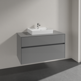 Тумба під раковину Villeroy&Boch Collaro 100х50 см МДФ глянсовий сірий C01600FP