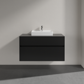 Тумба под раковину Villeroy & Boch Collaro 100х50 см МДФ черный матовый лак C01600PD