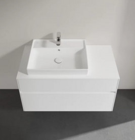 Тумба під раковину Villeroy&Boch Collaro 100х50 см ДСП білий матовий C01700MS