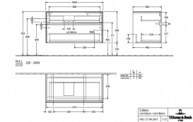 Тумба під раковину Villeroy&Boch Collaro 100х50 см ДСП білий матовий C01700MS