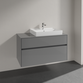 Тумба під раковину Villeroy&Boch Collaro 100х50 см МДФ глянсовий сірий C01800FP