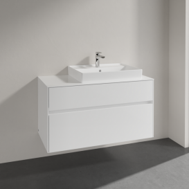 Тумба під раковину Villeroy&Boch Collaro 100х50 см ДСП білий матовий C01800MS