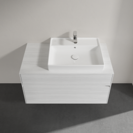 Тумба під раковину Villeroy&Boch Collaro 100х50 см ДСП біле дерево C01800E8