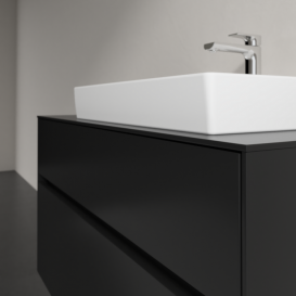 Тумба під раковину Villeroy&Boch Collaro 100х50 см МДФ чорний матовий лак C01800PD