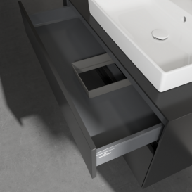 Тумба під раковину Villeroy&Boch Collaro 100х50 см МДФ чорний матовий лак C01800PD