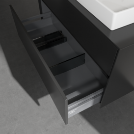 Тумба під раковину Villeroy&Boch Collaro 100х50 см МДФ чорний матовий лак C01800PD