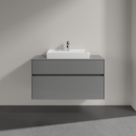 Тумба под раковину Villeroy & Boch Collaro 100х50 см МДФ глянцевый серый C01900FP