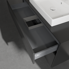 Тумба під раковину Villeroy&Boch Collaro 100х50 см МДФ чорний матовий лак C01900PD