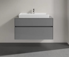 Тумба под раковину Villeroy & Boch Collaro 100х50 см МДФ глянцевый серый C02000FP