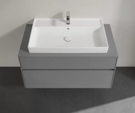 Тумба под раковину Villeroy & Boch Collaro 100х50 см МДФ глянцевый серый C02000FP