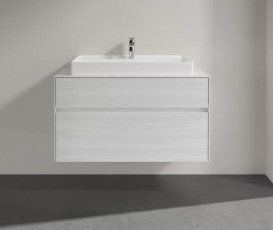 Тумба під раковину Villeroy&Boch Collaro 100х50 см ДСП біле дерево C02000E8