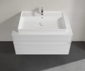 Тумба під раковину Villeroy&Boch Collaro 100х50 см ДСП біле дерево C02000E8