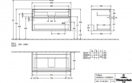 Тумба під раковину Villeroy&Boch Collaro 100х50 см ДСП біле дерево C02000E8