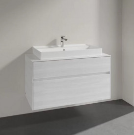 Тумба під раковину Villeroy&Boch Collaro 100х50 см ДСП біле дерево C02000E8