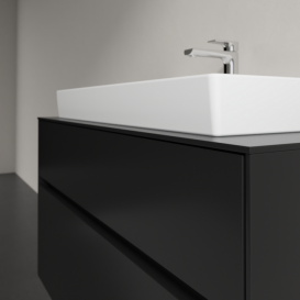 Тумба під раковину Villeroy&Boch Collaro 100х50 см МДФ чорний матовий лак C02000PD