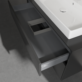 Тумба під раковину Villeroy&Boch Collaro 100х50 см МДФ чорний матовий лак C02000PD