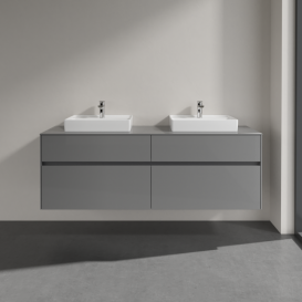 Тумба під раковину Villeroy&Boch Collaro 160х50 см МДФ глянсовий сірий C02100FP