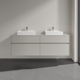 Тумба під раковину Villeroy&Boch Collaro 160х50 см ДСП м'який сірий C02100VK