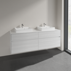 Тумба під раковину Villeroy&Boch Collaro 160х50 см ДСП біле дерево C02100E8