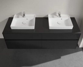 Тумба під раковину Villeroy & Boch Collaro 160х50 см МДФ чорний матовий лак C02100PD