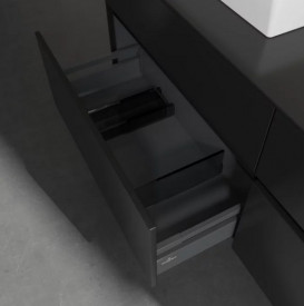 Тумба під раковину Villeroy & Boch Collaro 160х50 см МДФ чорний матовий лак C02100PD
