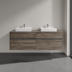 Тумба під раковину Villeroy & Boch Collaro 160х50 см ДСП кам'яний дуб C02100RK