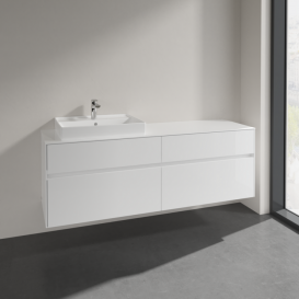 Тумба под раковину Villeroy & Boch Collaro 160х50 см МДФ глянцевый белый C02200DH