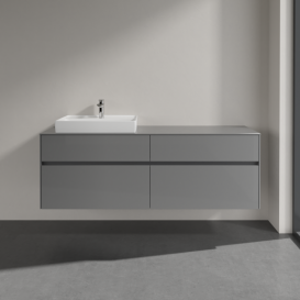 Тумба під раковину Villeroy&Boch Collaro 160х50 см МДФ глянсовий сірий C02200FP