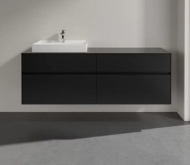 Тумба под раковину Villeroy & Boch Collaro 160х50 см МДФ черный матовый лак C02200PD