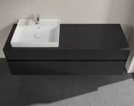 Тумба под раковину Villeroy & Boch Collaro 160х50 см МДФ черный матовый лак C02200PD