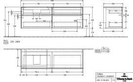 Тумба под раковину Villeroy & Boch Collaro 160х50 см МДФ черный матовый лак C02200PD