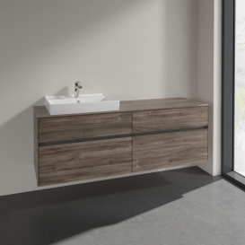 Тумба під раковину Villeroy & Boch Collaro 160х50 см ДСП кам'яний дуб C02200RK