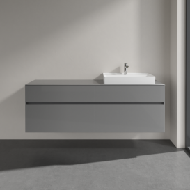 Тумба під раковину Villeroy&Boch Collaro 160х50 см МДФ глянсовий сірий C02300FP