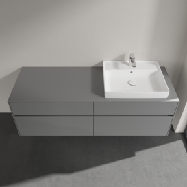 Тумба під раковину Villeroy&Boch Collaro 160х50 см МДФ глянсовий сірий C02300FP