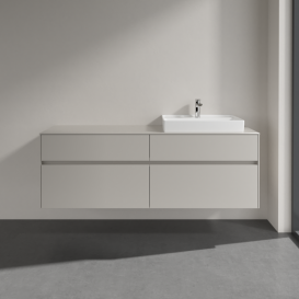 Тумба под раковину Villeroy & Boch Collaro 160х50 см ДСП мягкий серый C02300VK