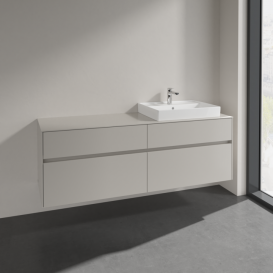 Тумба под раковину Villeroy & Boch Collaro 160х50 см ДСП мягкий серый C02300VK