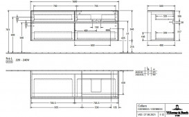 Тумба під раковину Villeroy&Boch Collaro 160х50 см ДСП біле дерево C02300E8