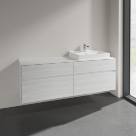 Тумба під раковину Villeroy&Boch Collaro 160х50 см ДСП біле дерево C02300E8