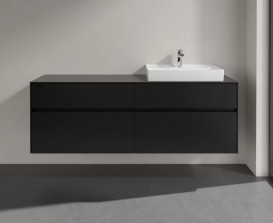 Тумба під раковину Villeroy & Boch Collaro 160х50 см МДФ чорний матовий лак C02300PD