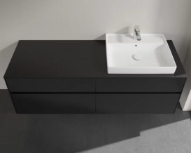 Тумба під раковину Villeroy & Boch Collaro 160х50 см МДФ чорний матовий лак C02300PD