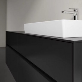 Тумба під раковину Villeroy & Boch Collaro 160х50 см МДФ чорний матовий лак C02300PD
