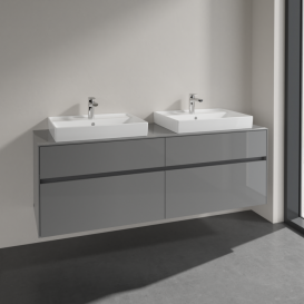 Тумба під раковину Villeroy&Boch Collaro 160х50 см МДФ глянсовий сірий C02400FP