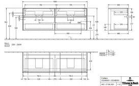 Тумба під раковину Villeroy&Boch Collaro 160х50 см ДСП біле дерево C02400E8