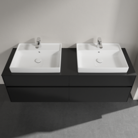 Тумба під раковину Villeroy & Boch Collaro 160х50 см МДФ чорний матовий лак C02400PD