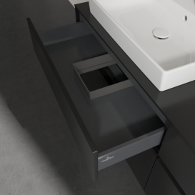 Тумба під раковину Villeroy & Boch Collaro 160х50 см МДФ чорний матовий лак C02400PD