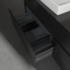 Тумба під раковину Villeroy & Boch Collaro 160х50 см МДФ чорний матовий лак C02400PD