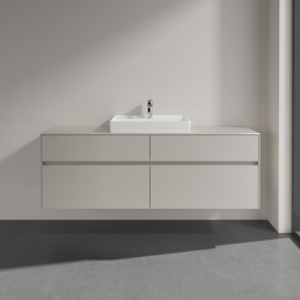 Тумба під раковину Villeroy&Boch Collaro 160х50 см ДСП м'який сірий C02500VK