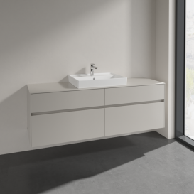 Тумба під раковину Villeroy&Boch Collaro 160х50 см ДСП м'який сірий C02500VK