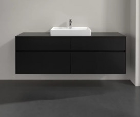 Тумба под раковину Villeroy & Boch Collaro 160х50 см МДФ черный матовый лак C02500PD